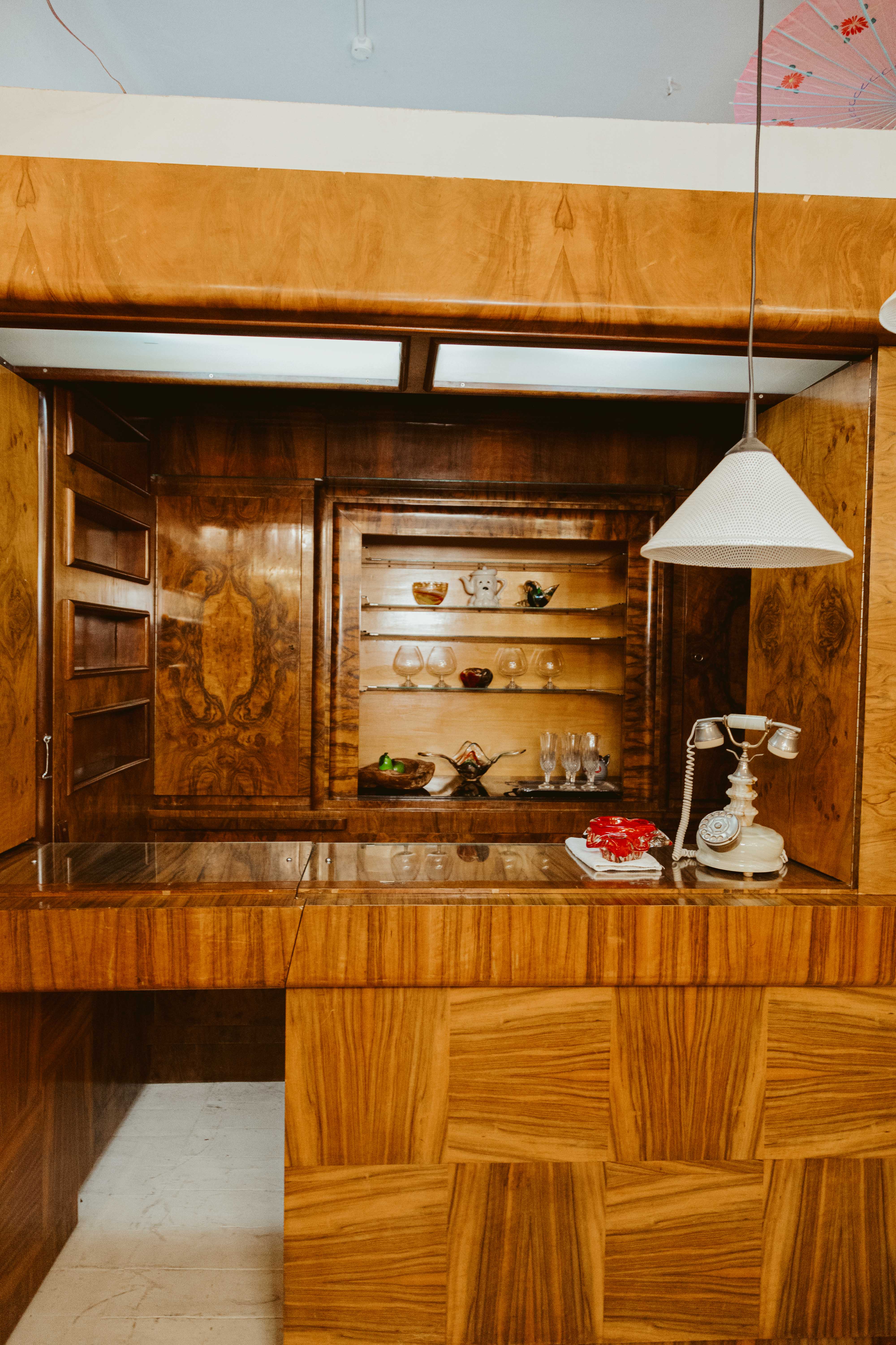 Vintage Built-In Walnut Bar Unit, c. 1960s