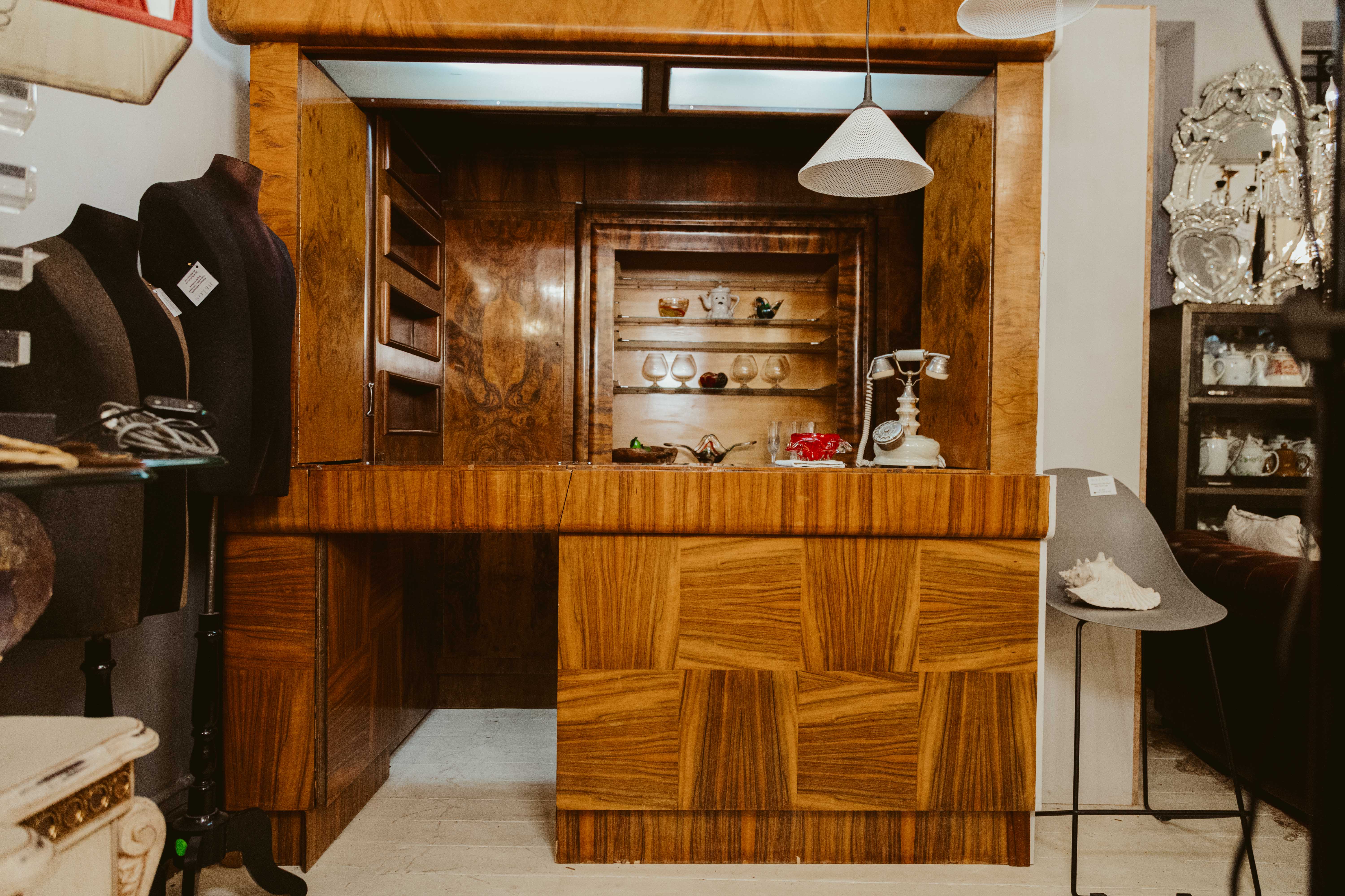 Vintage Built-In Walnut Bar Unit, c. 1960s