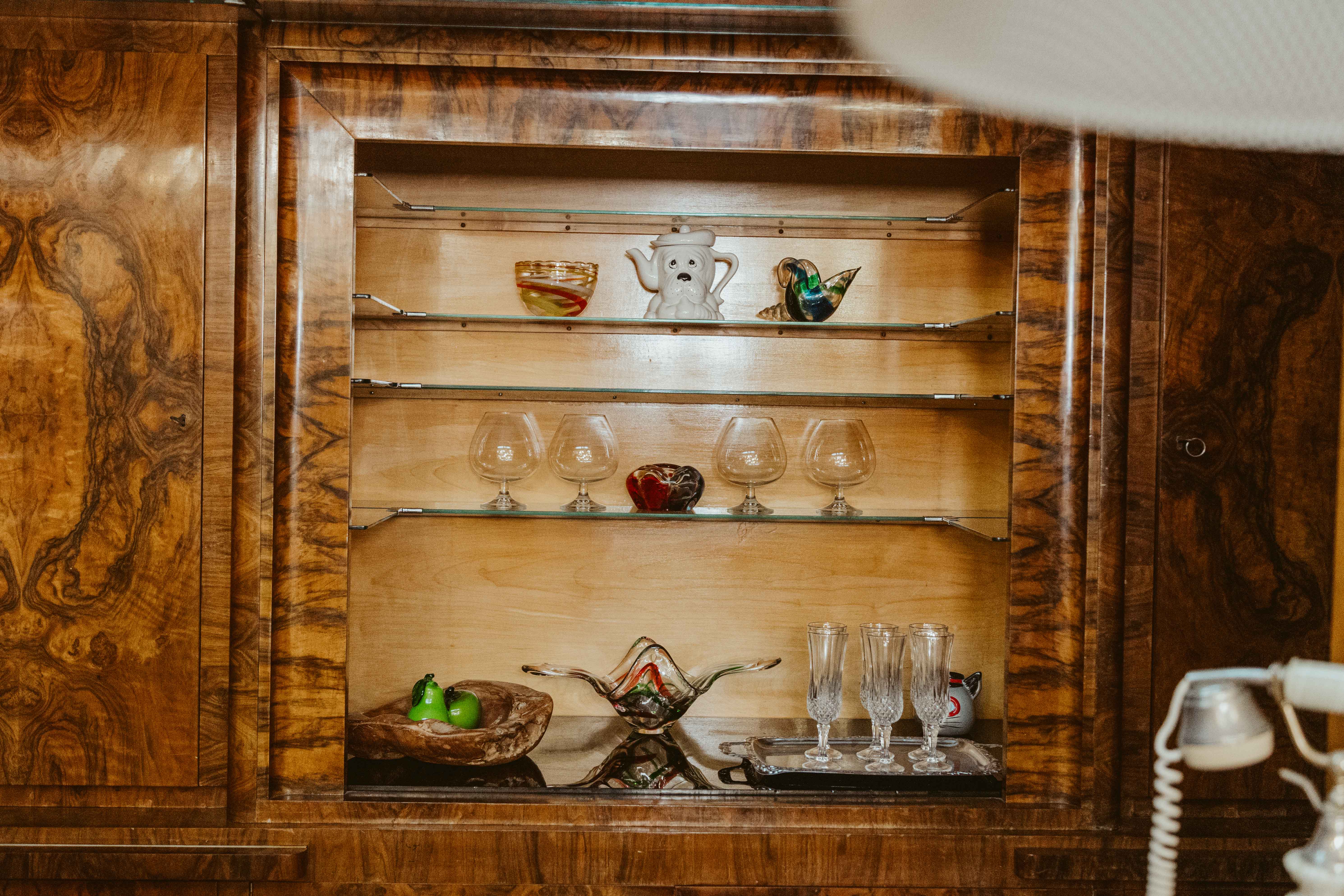 Vintage Built-In Walnut Bar Unit, c. 1960s