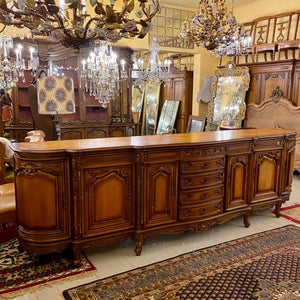 Beautiful Antique Walnut Extra Length Sideboard