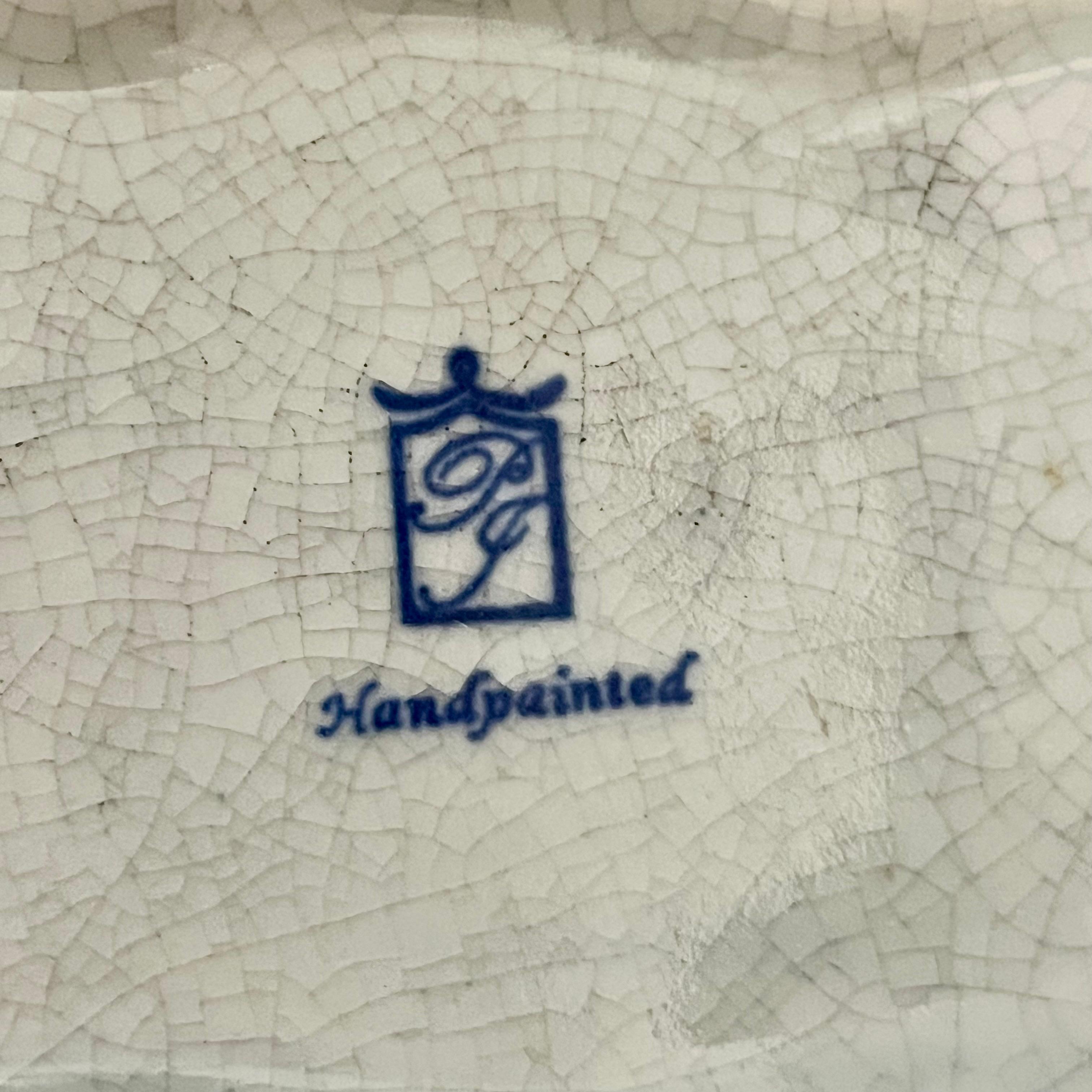 Pretty Oriental Porcelain Lidded Trinket Box