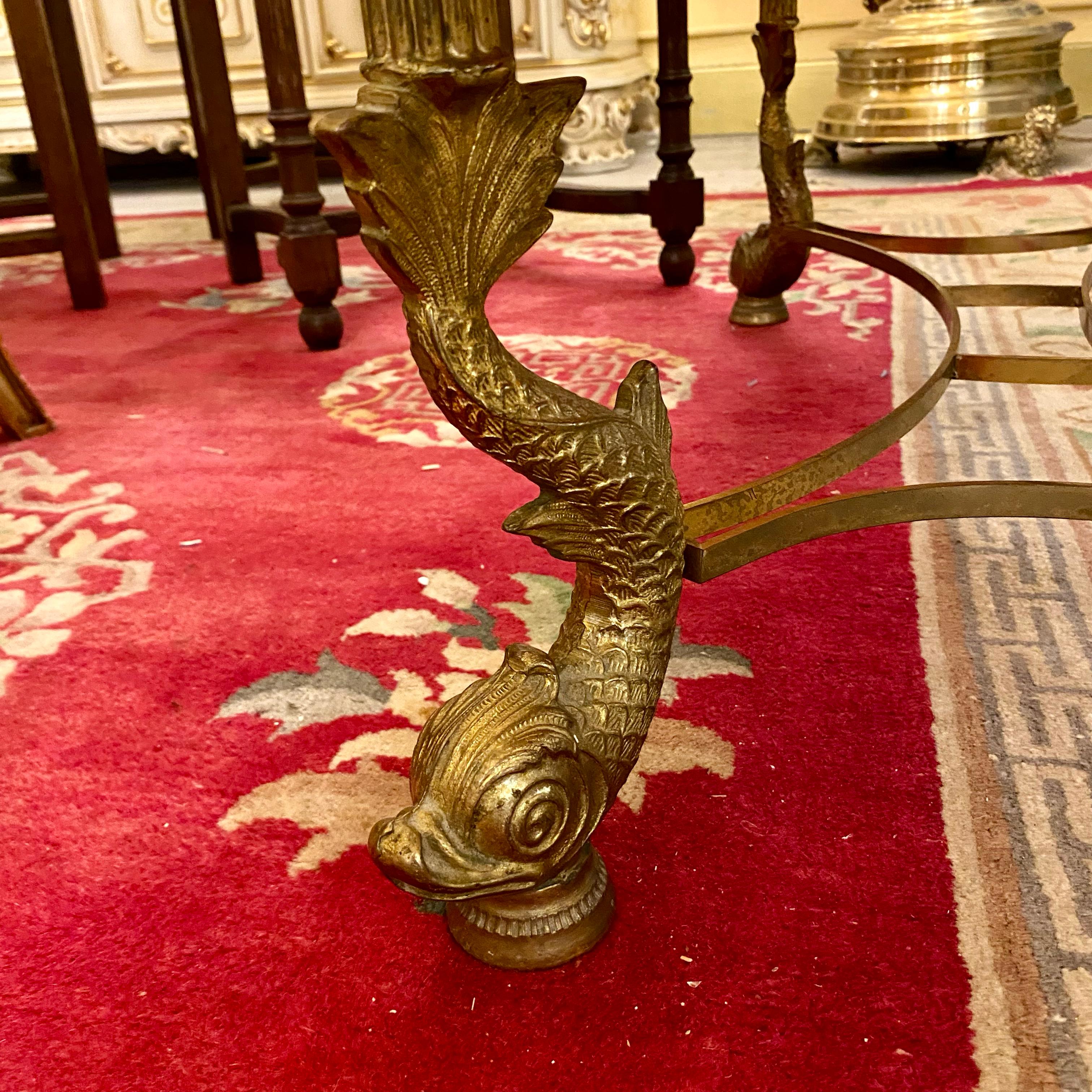 Beautiful Brass Table with Oval Marble Top - SOLD