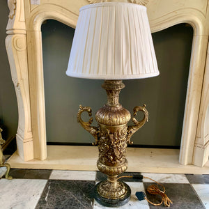 Large and Heavy Decorative Brass Table Lamp