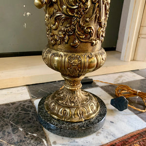 Large and Heavy Decorative Brass Table Lamp