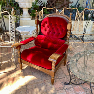 Grand Antique Oak Barley Twist Armchair