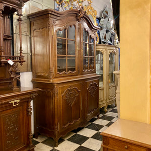 Large Oak Art Nouveau Display Cabinet  with Brass Detailing