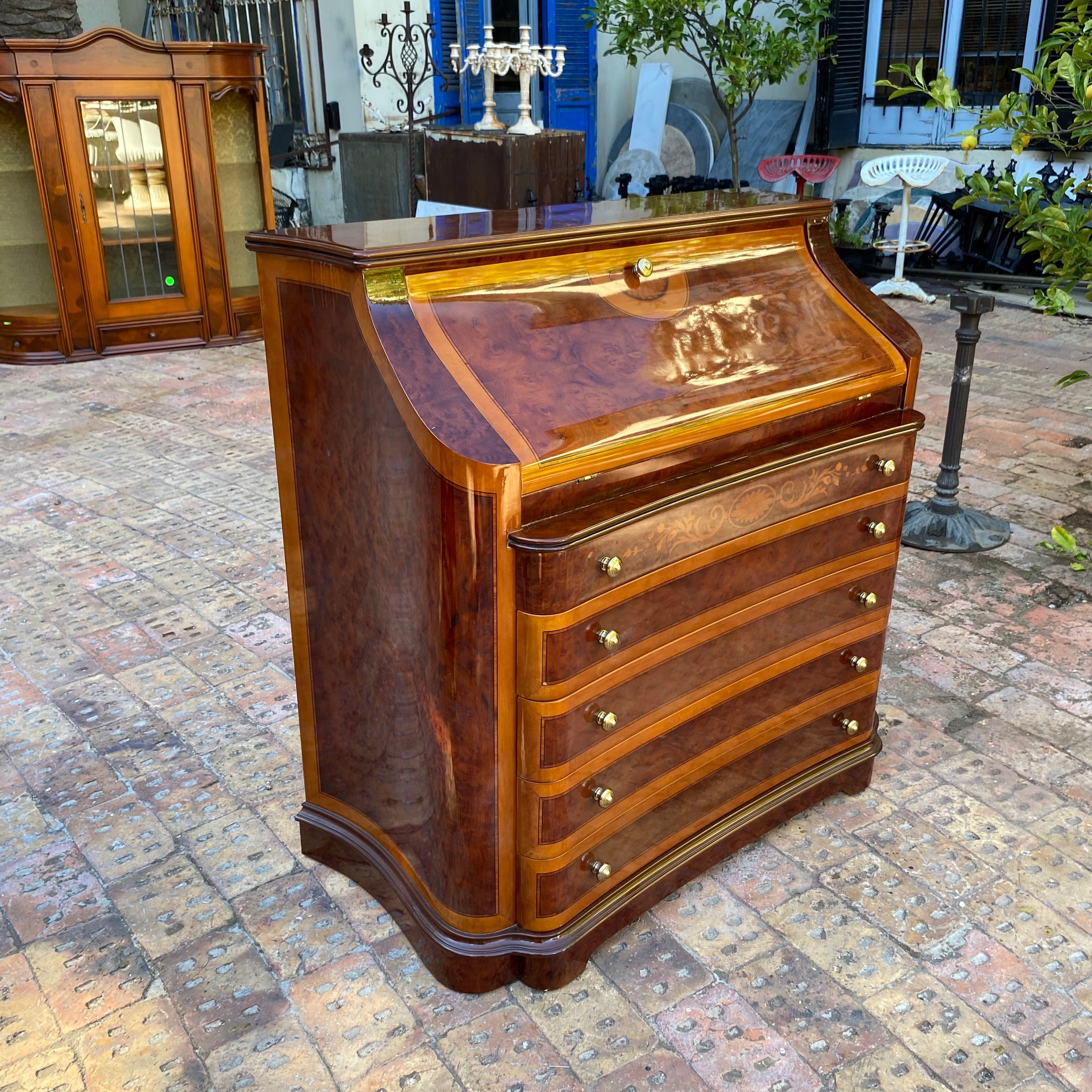 Antique French Polished Writing Bureau - SOLD