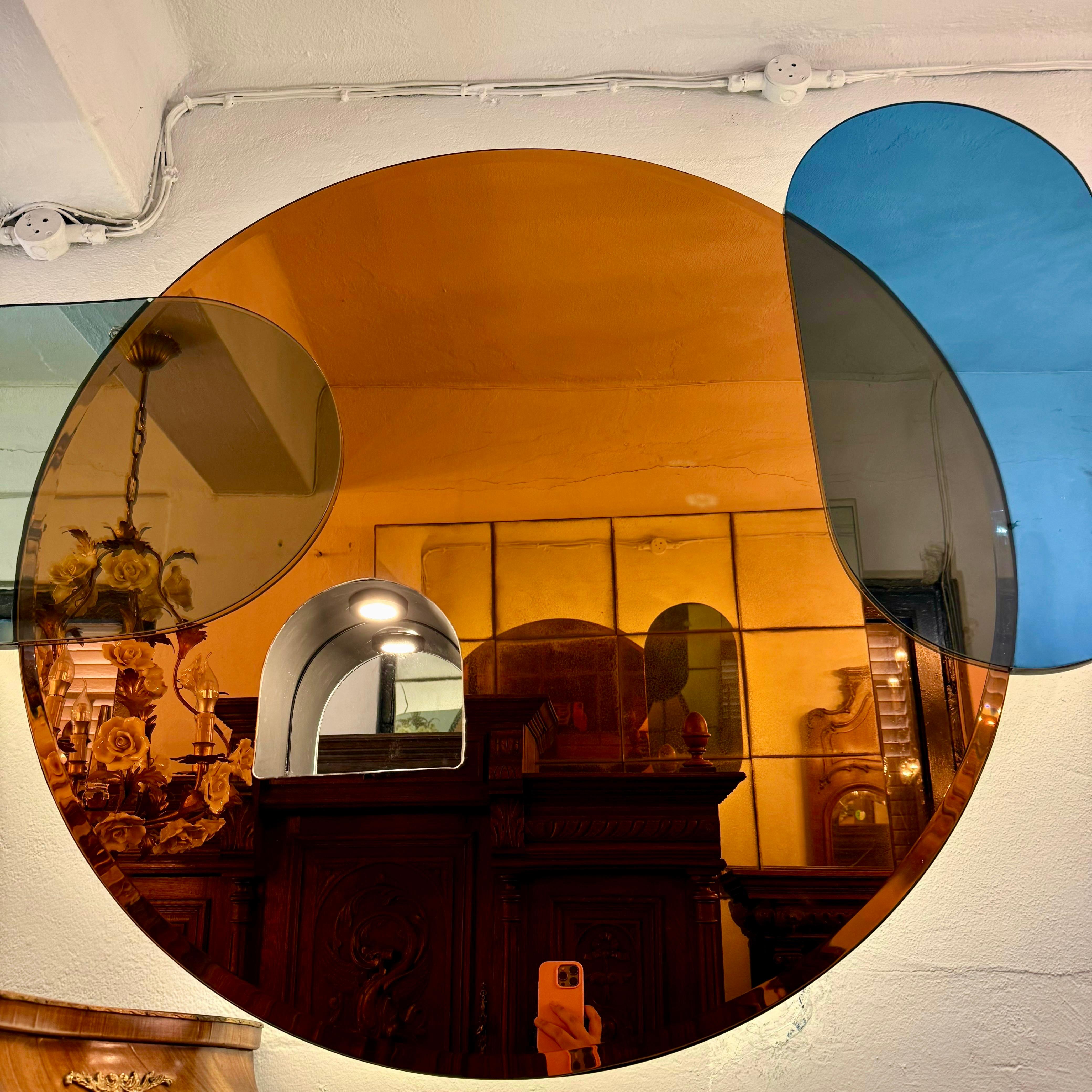 Colorful Mid-Century Modern Style Light-up Mirror