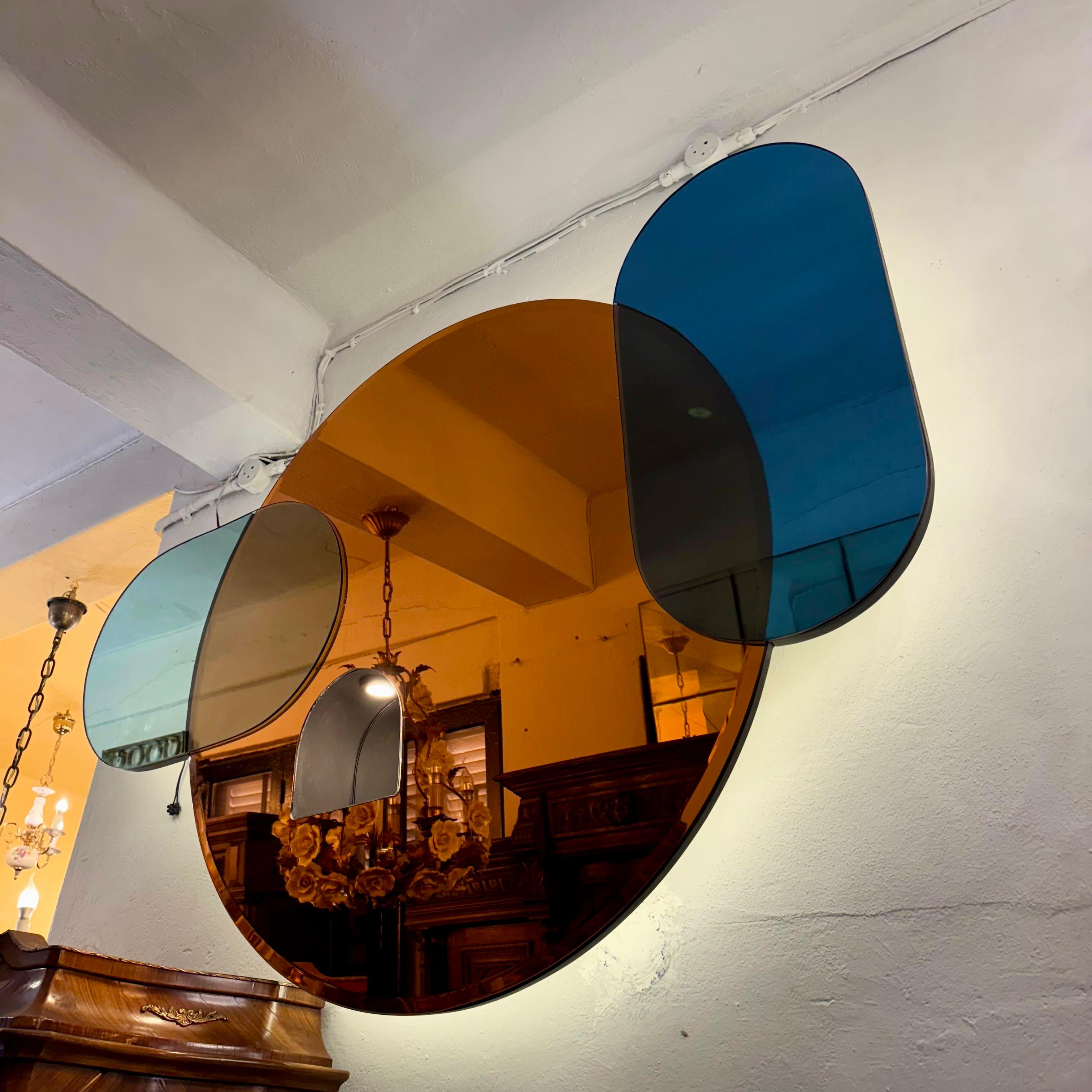Colorful Mid-Century Modern Style Light-up Mirror