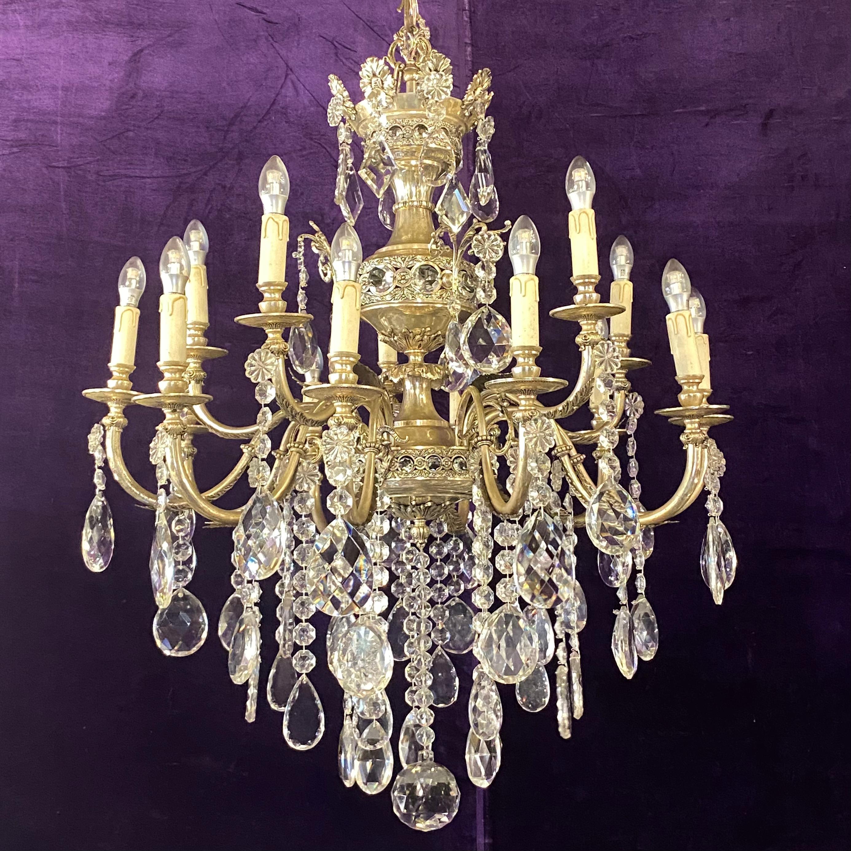 Beautiful Antique Mazarin Chandelier with Silver Plating - SOLD