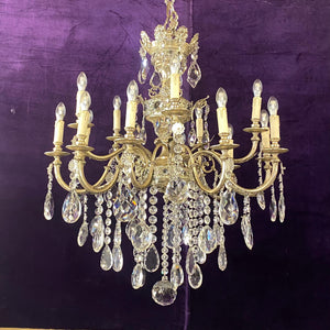 Beautiful Antique Mazarin Chandelier with Silver Plating