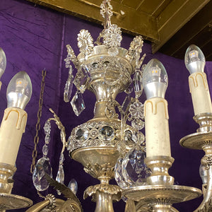 Beautiful Antique Mazarin Chandelier with Silver Plating