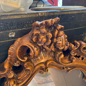 Antique Ornately Carved French Walnut Mirror