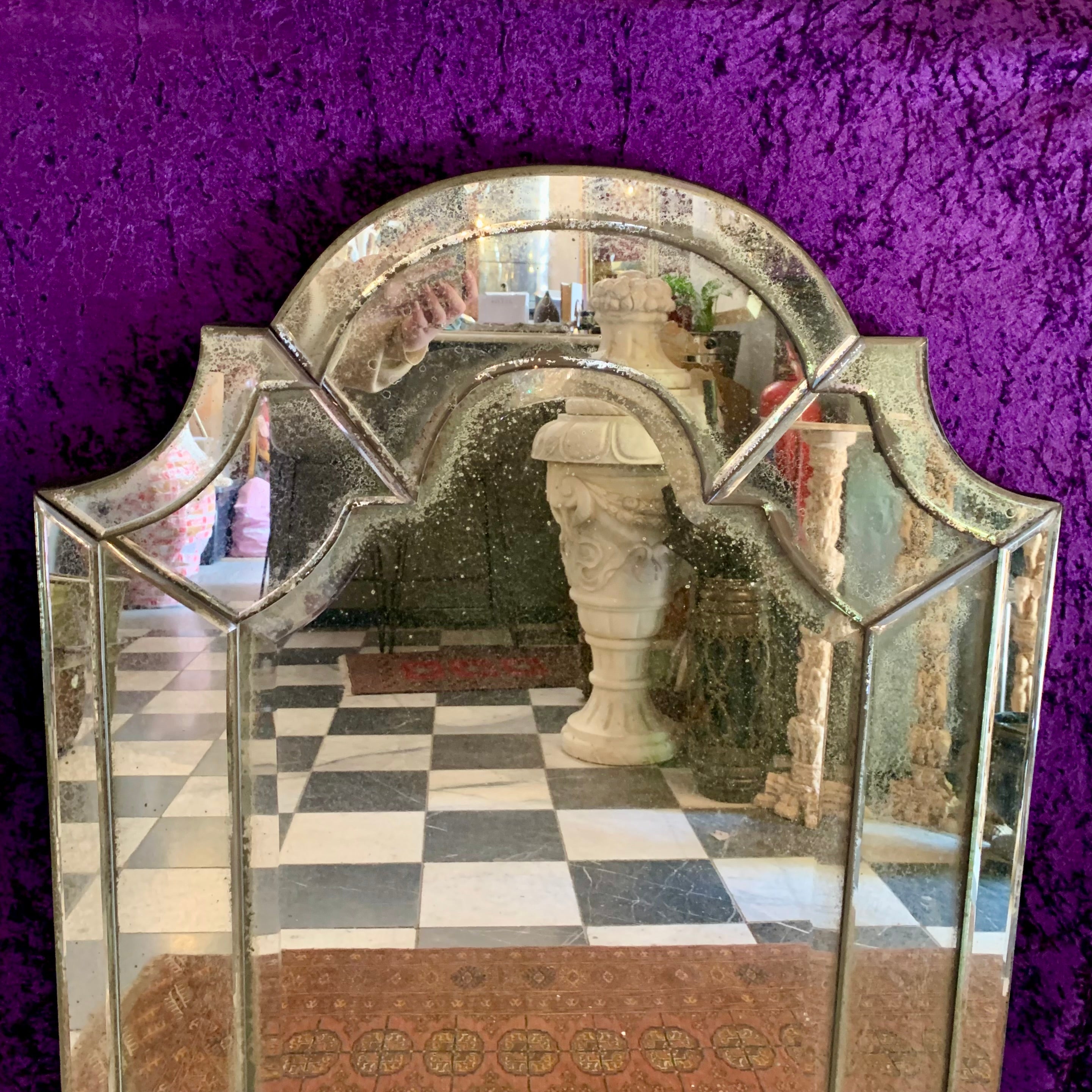 Aged Arched Mirror