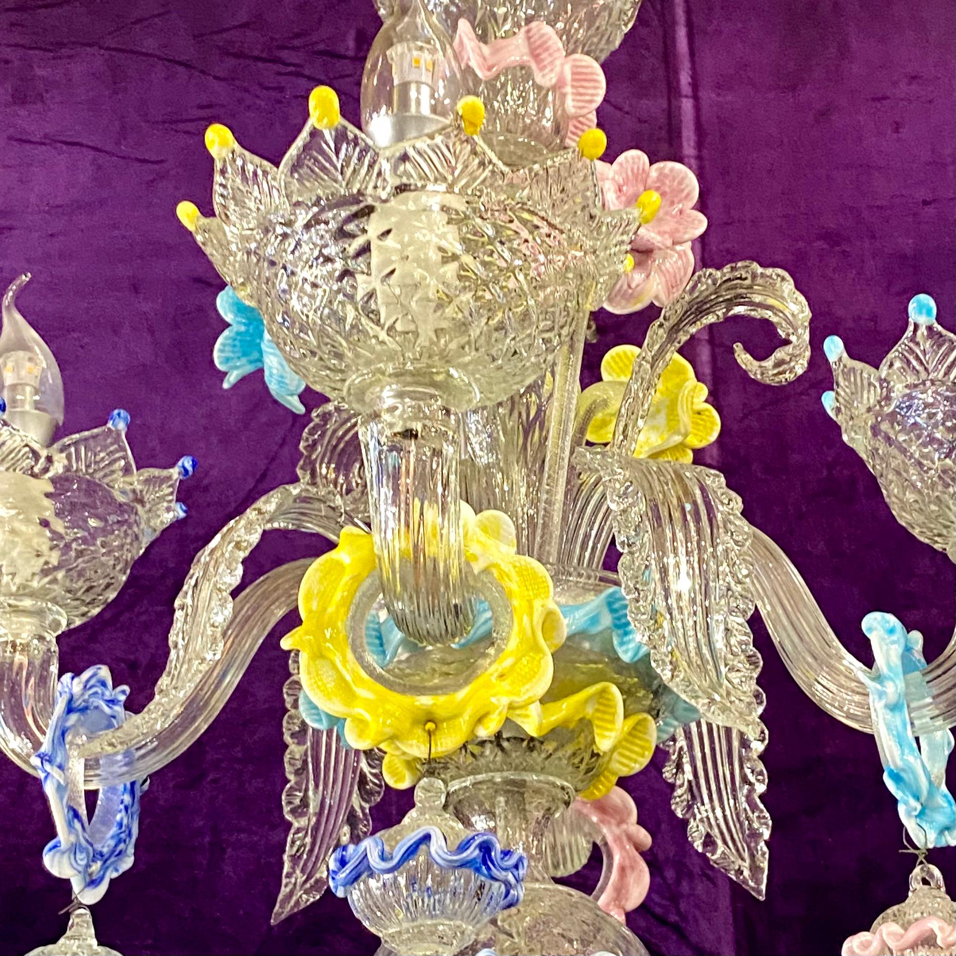 A Spectacular & Large Multi-Coloured Murano Chandelier - SOLD