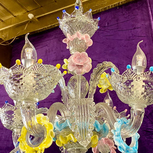 A Spectacular & Large Multi-Coloured Murano Chandelier - SOLD