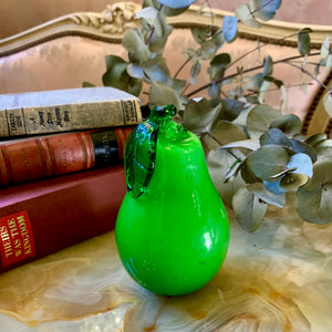 Pair of Green Apple and Pear Murano Ornament