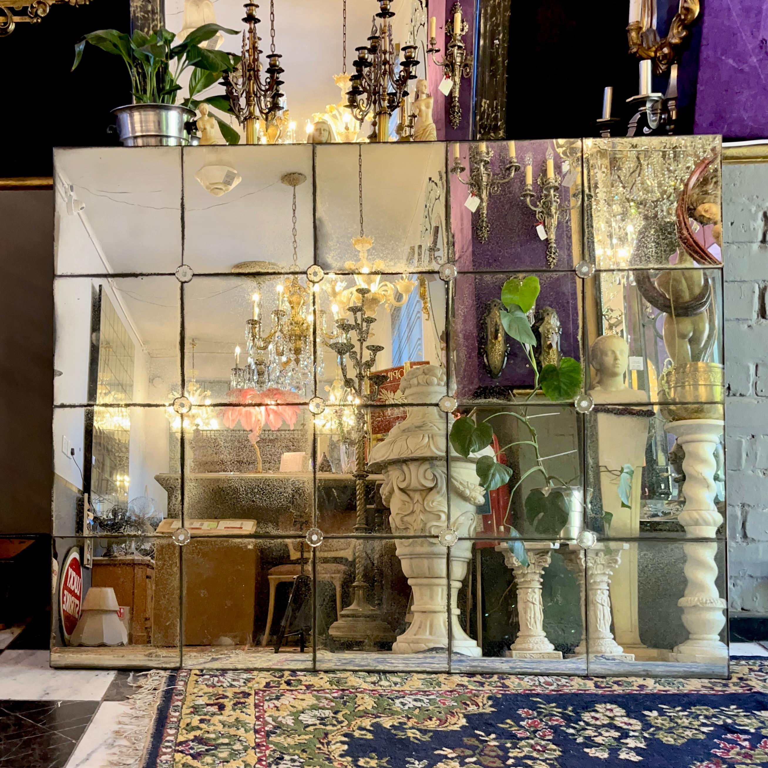 Panelled Mirror with Rosettes