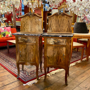 Pair of Empire Era Walnut Bedside Pedestals - SOLD