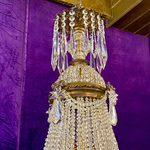 Stunning Antique Neoclassical Chandelier with Original Crystal