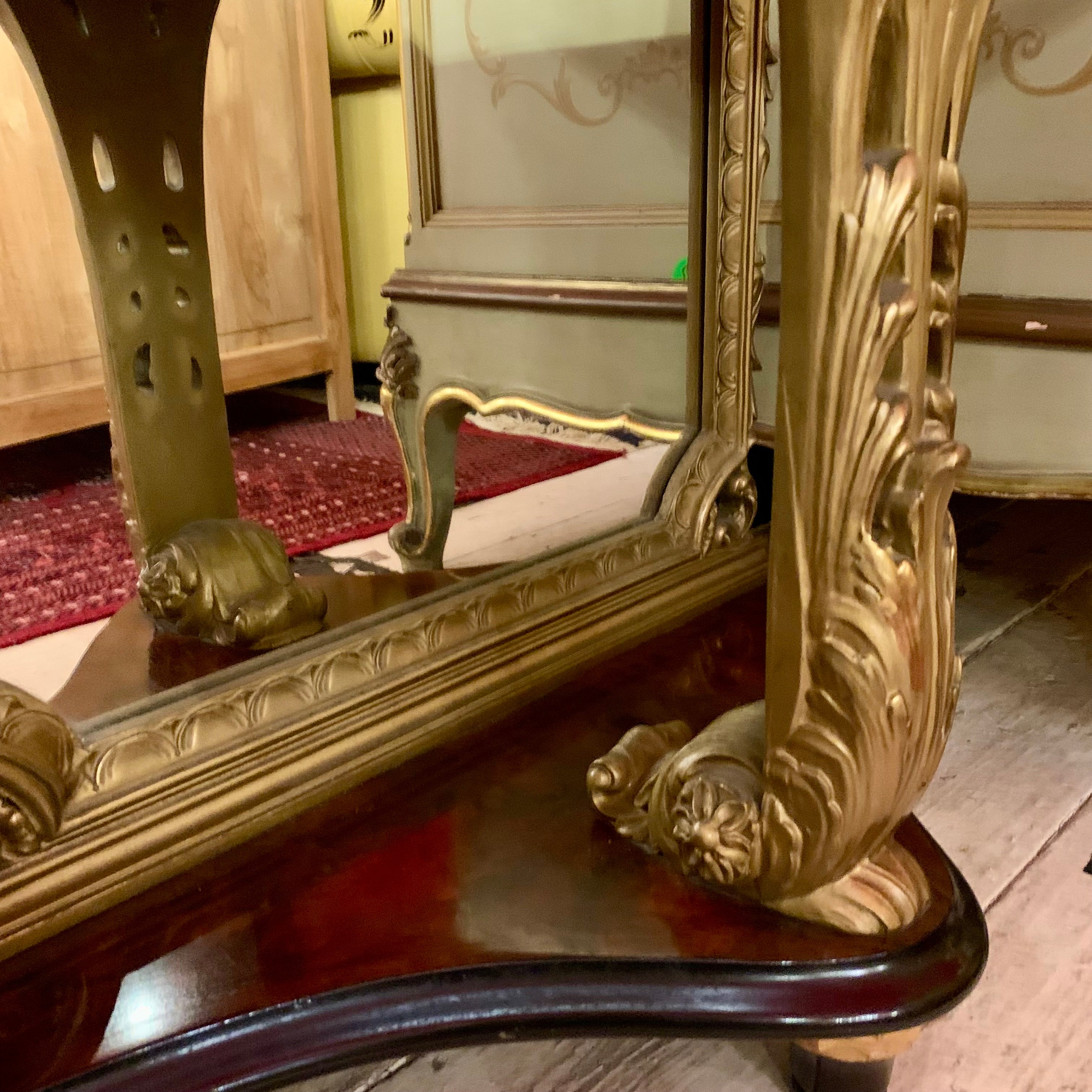 Pair of Italian Empire Era Mirrored Bedside Pedestals