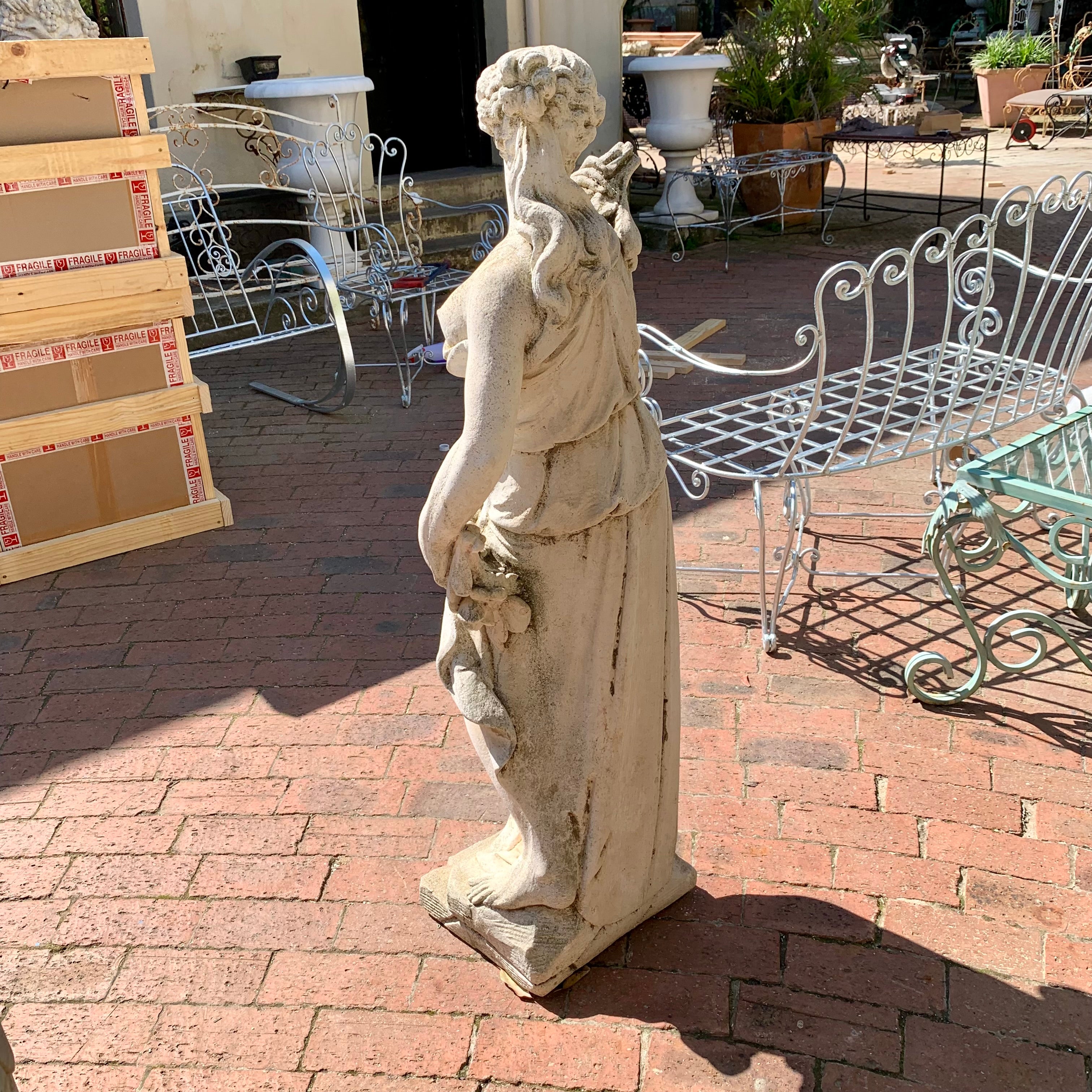 Beautiful Limestone Statue of a Lady