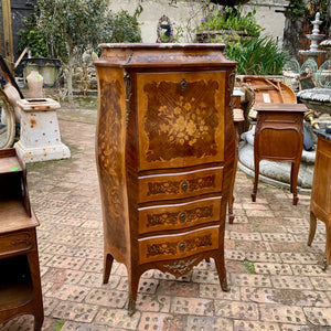 Antique Inlaid Writing Bureau with Brass Castings - SOLD