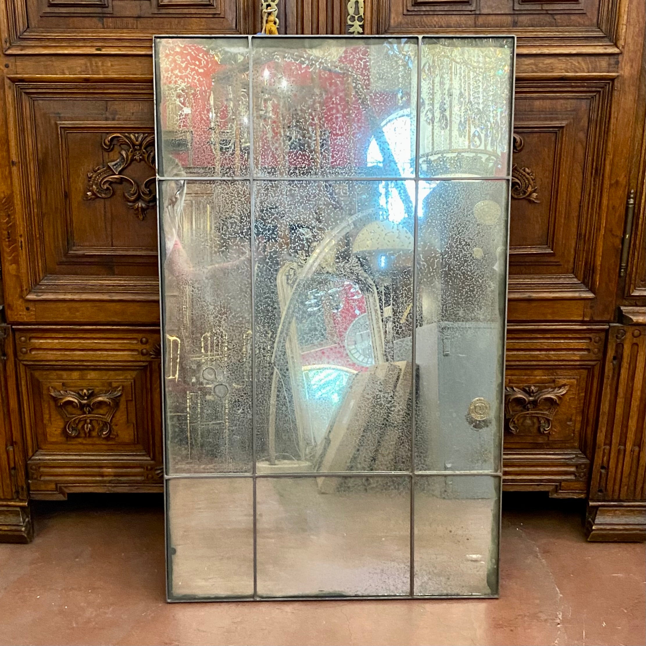 Aged Venetian Panel Mirror - SOLD