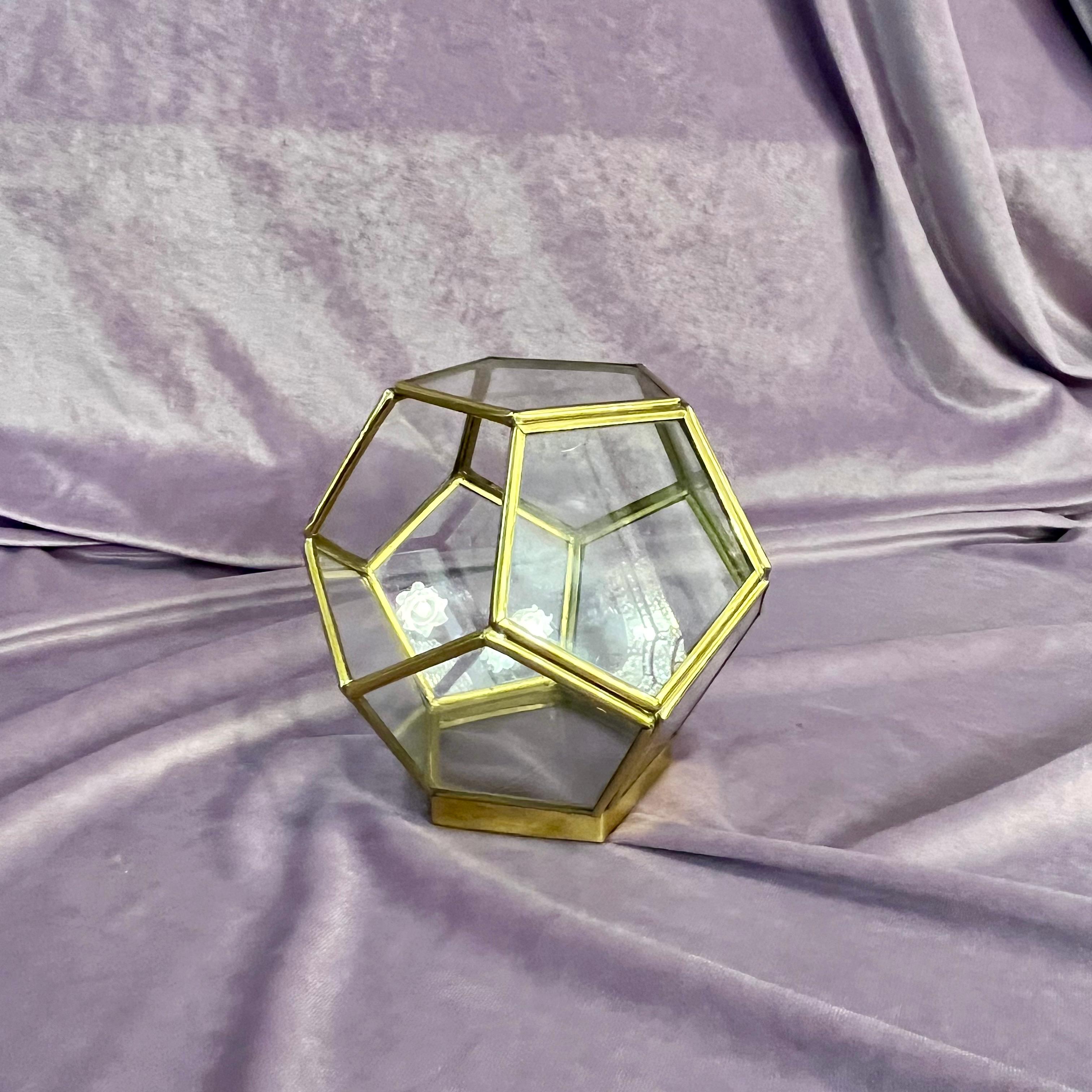 Geometric Glass Terrariums with Brass Framing