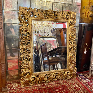 Antique Hand Carved Gilt French Mirror