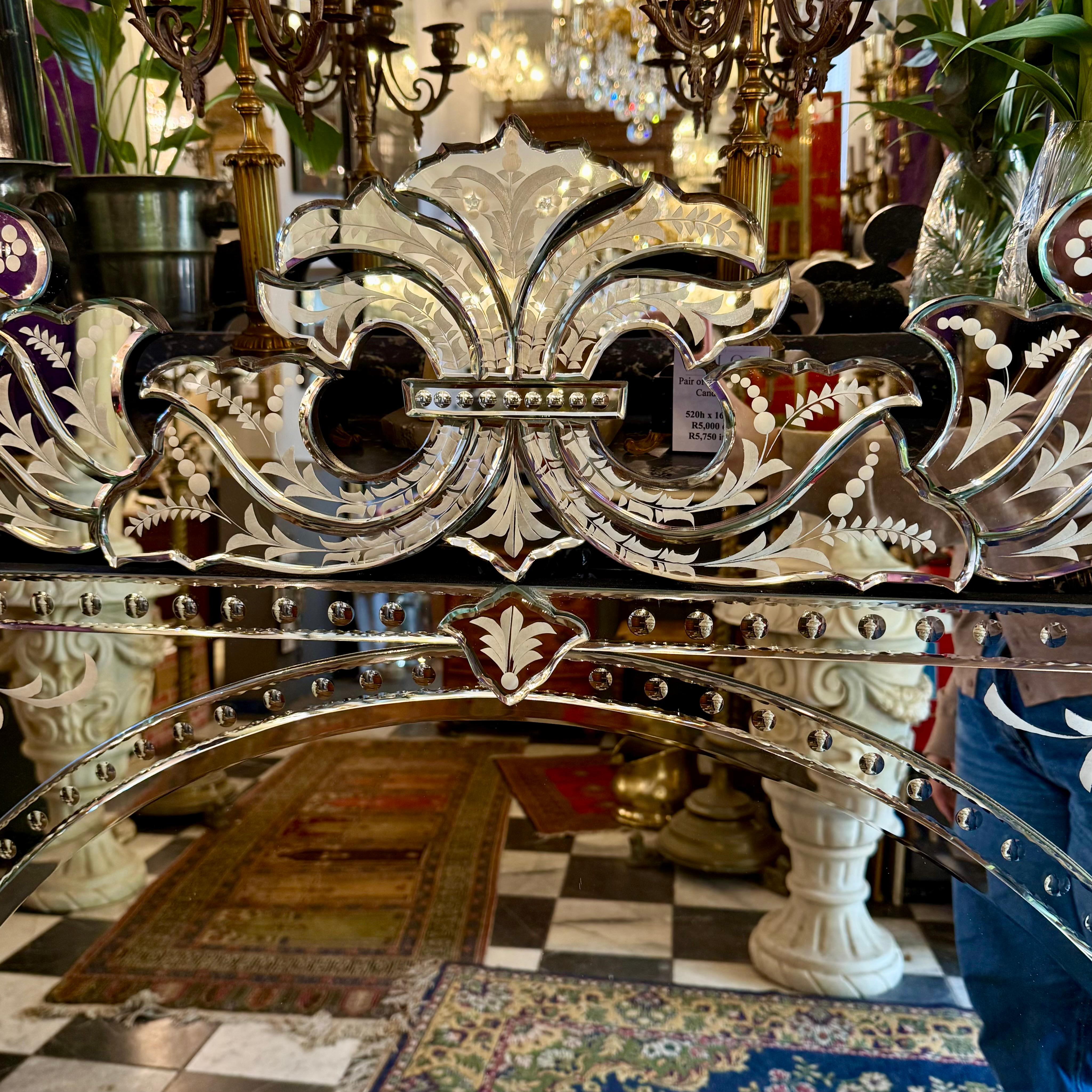 Large Venetian-Style Etched Mirror