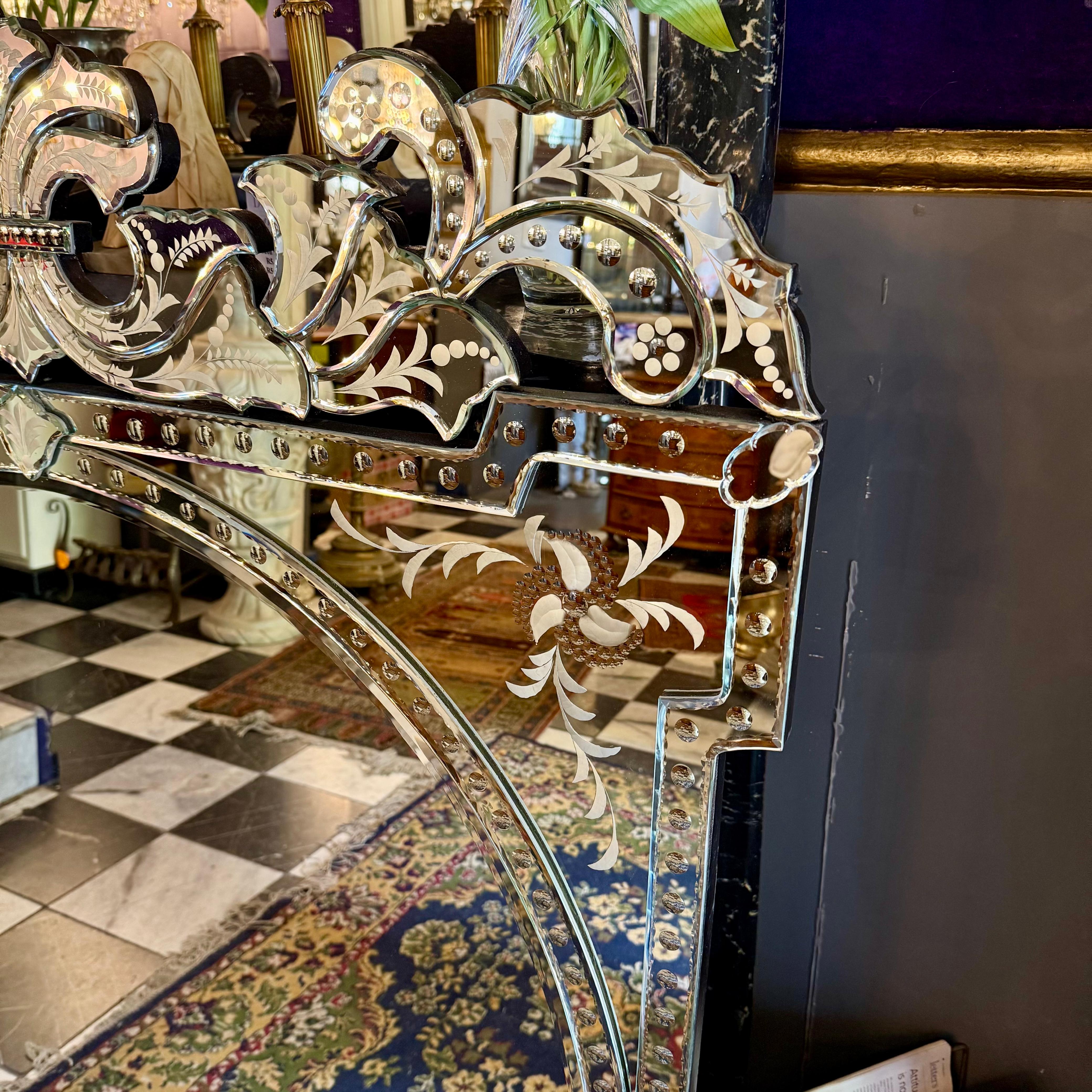 Large Venetian-Style Etched Mirror