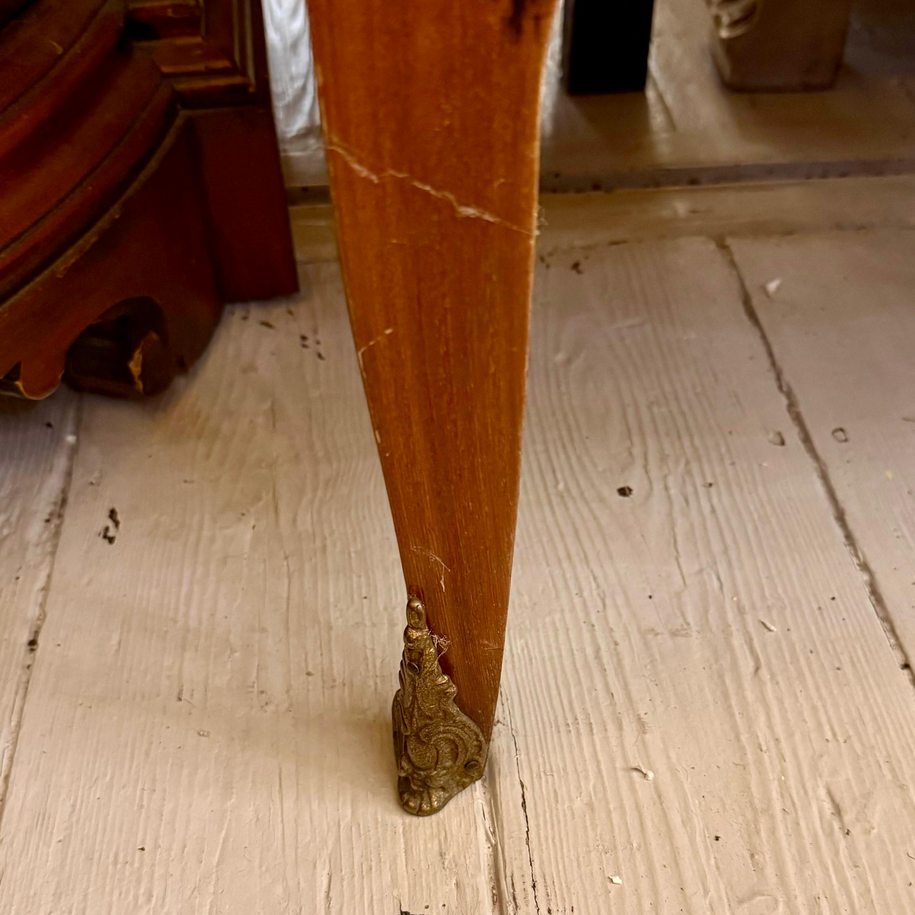 French Style Marquetry Tall Boy with Marble Top