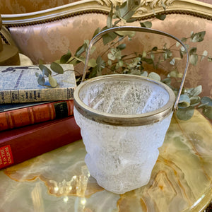 Art Deco Frosted and Jaggered Glass Ice Bucket - SOLD