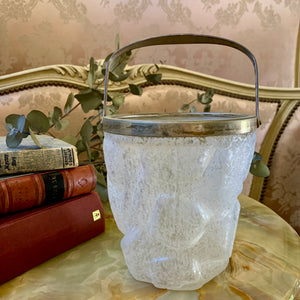 Art Deco Frosted and Jaggered Glass Ice Bucket - SOLD