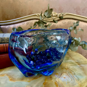 Oblong Blue Murano Vase - SOLD