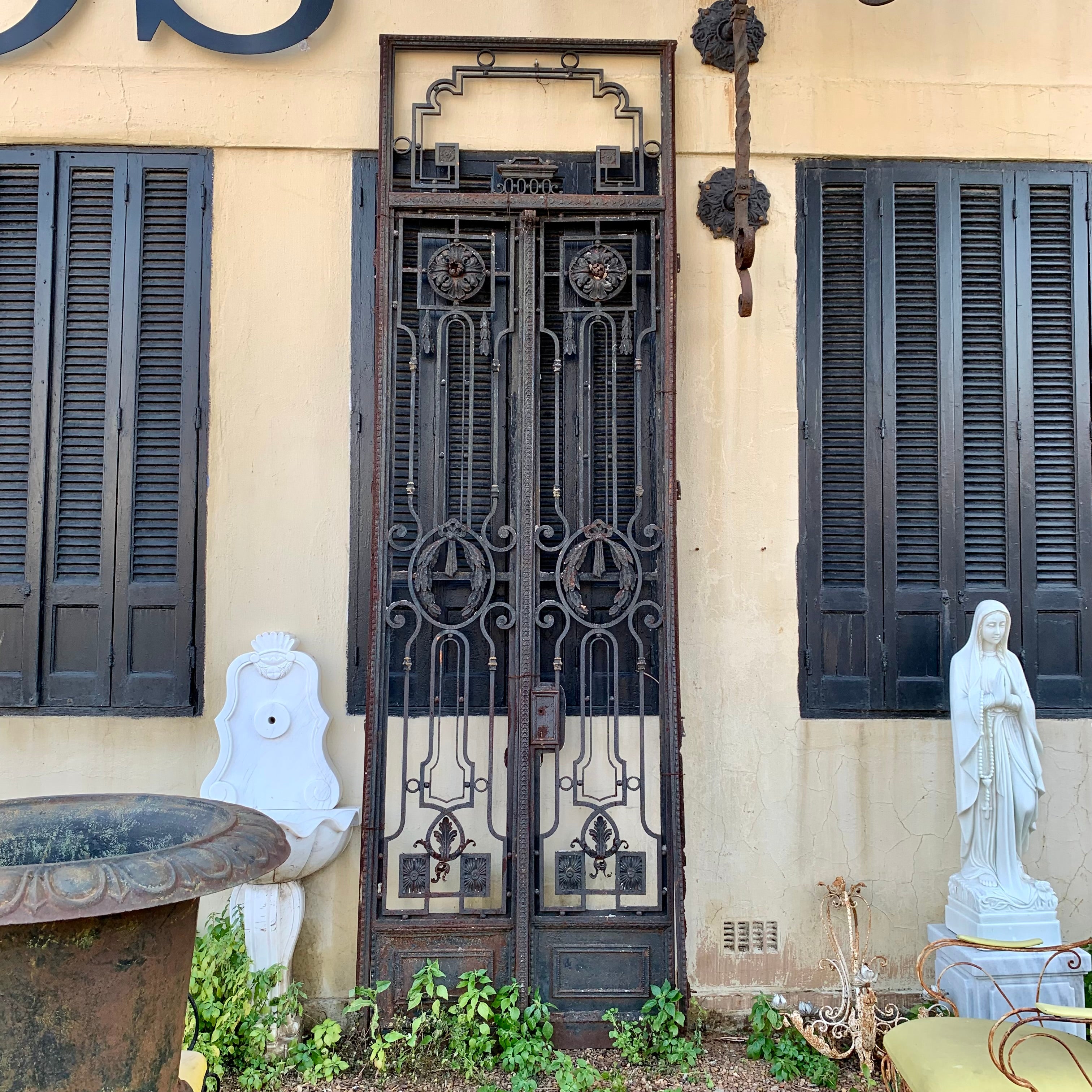Pair of Beautiful Antique Salvaged Steel Gates