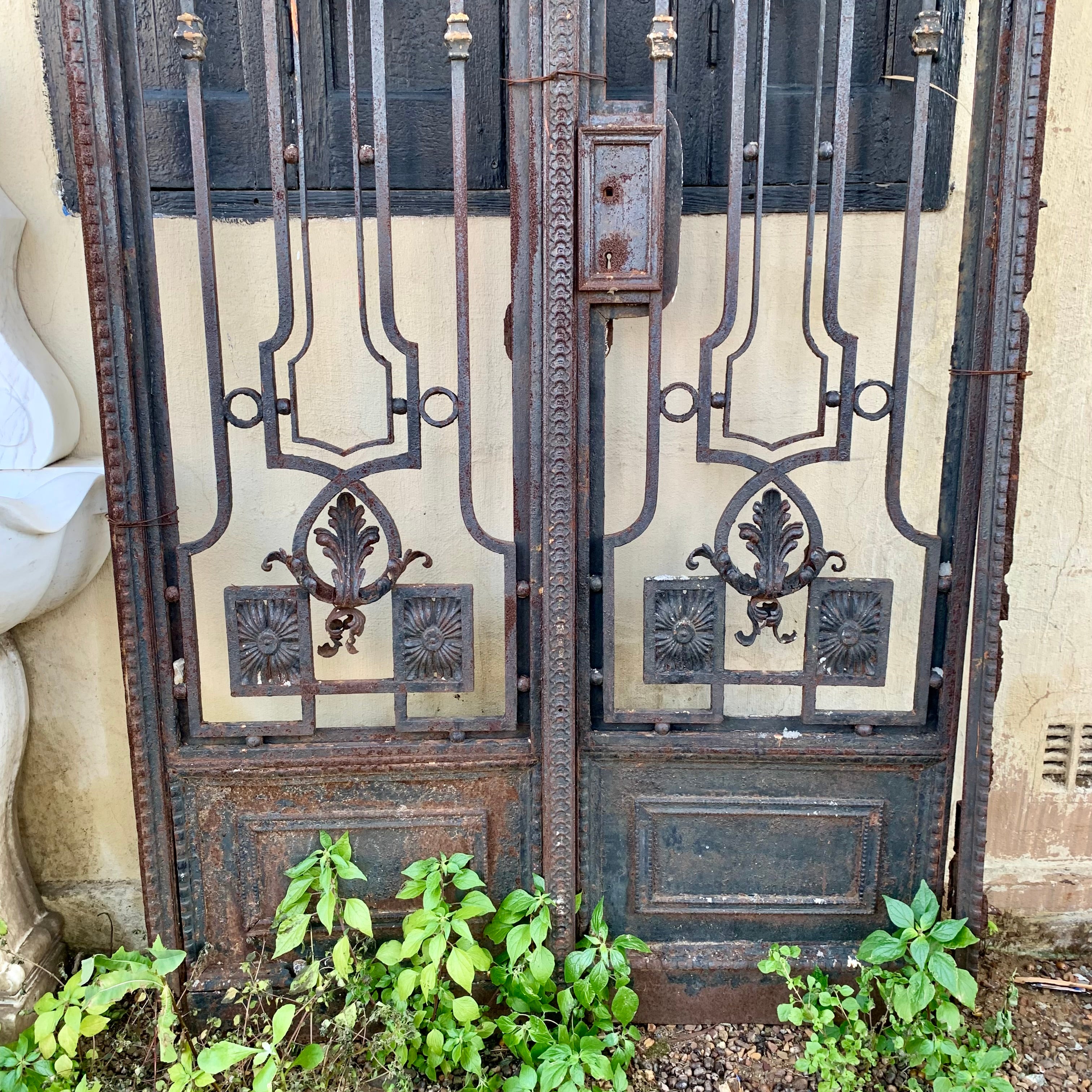 Pair of Beautiful Antique Salvaged Steel Gates