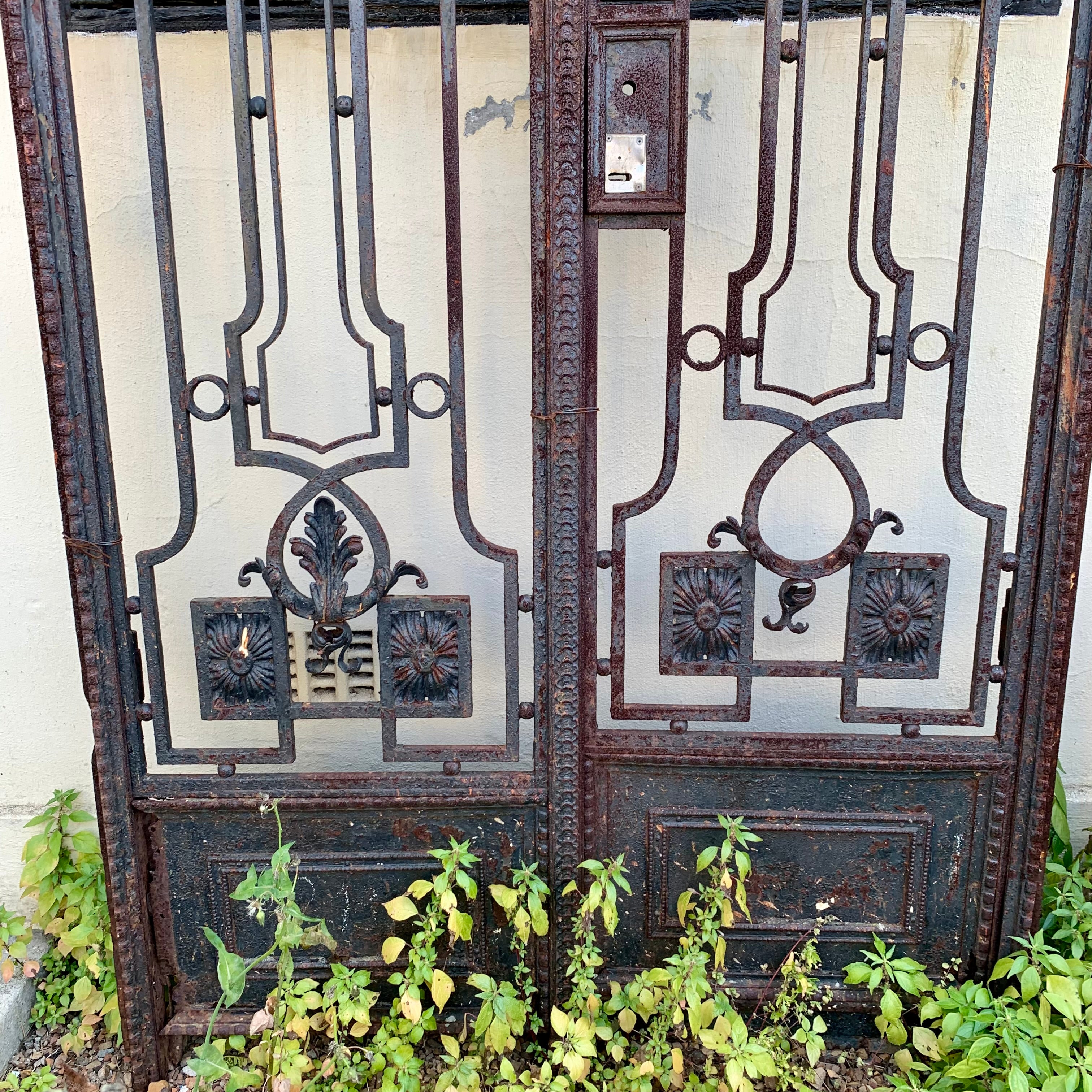 Pair of Beautiful Antique Salvaged Steel Gates