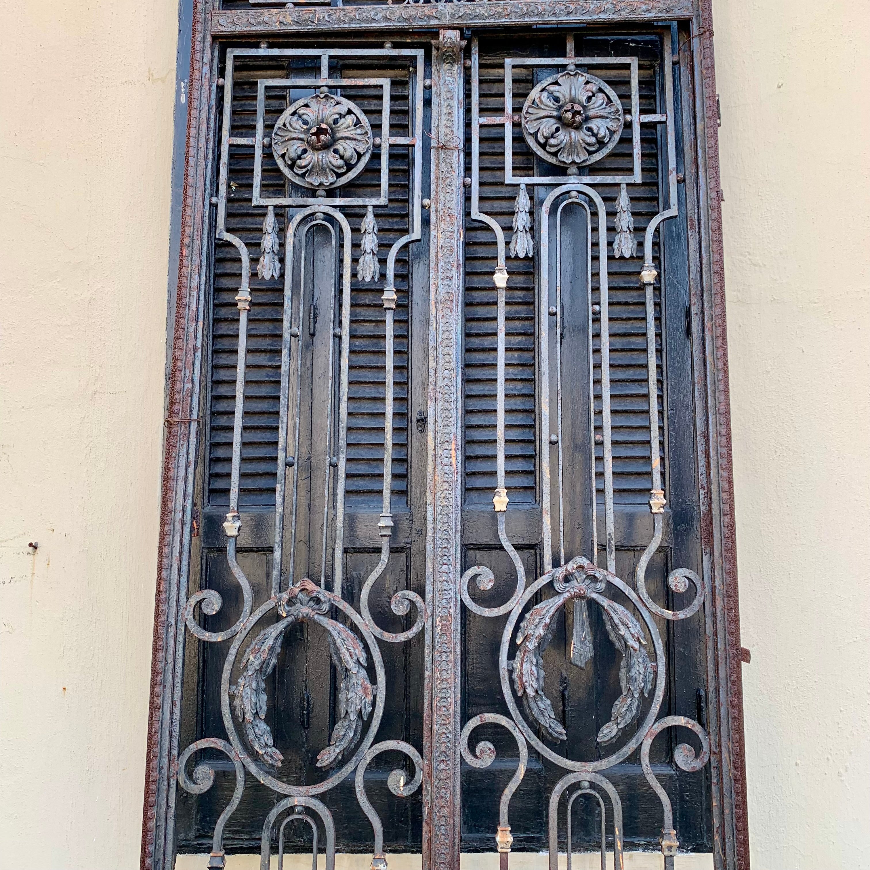 Pair of Beautiful Antique Salvaged Steel Gates