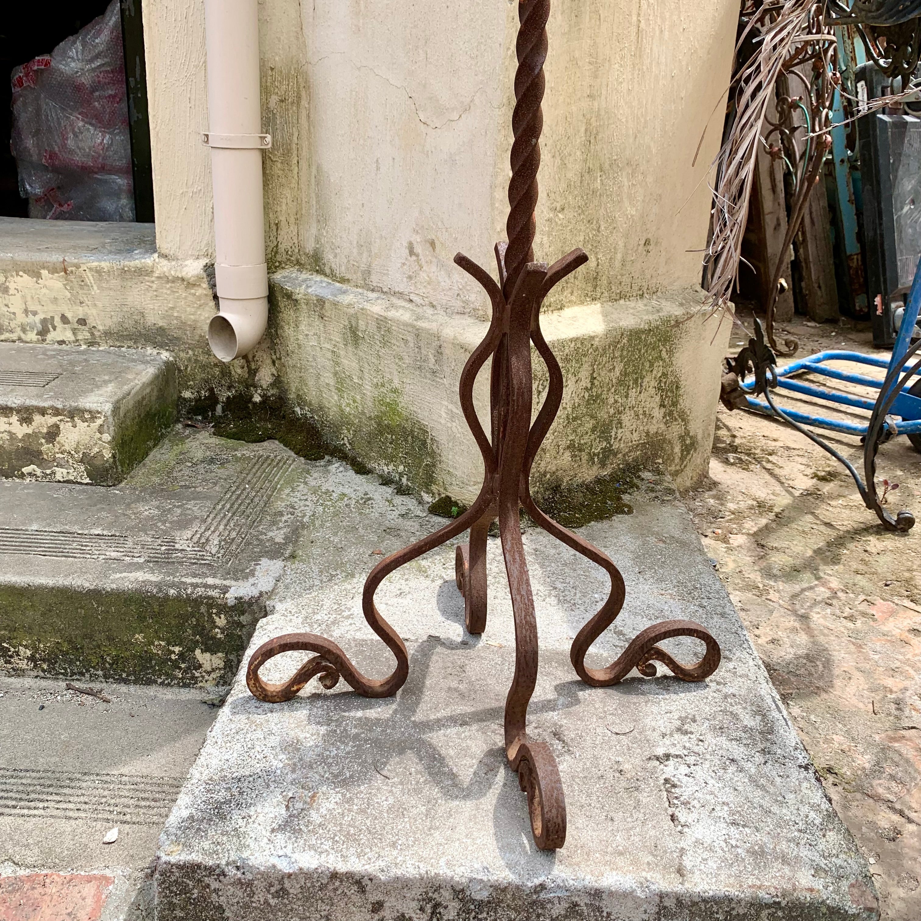 Beautiful Twisted Wrought Iron Candle Stand