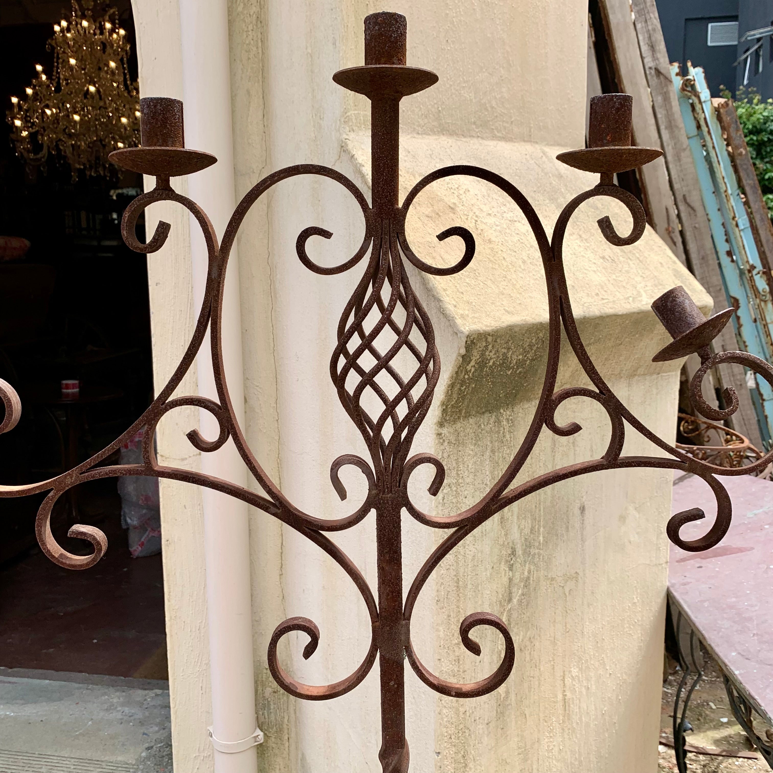 Beautiful Twisted Wrought Iron Candle Stand