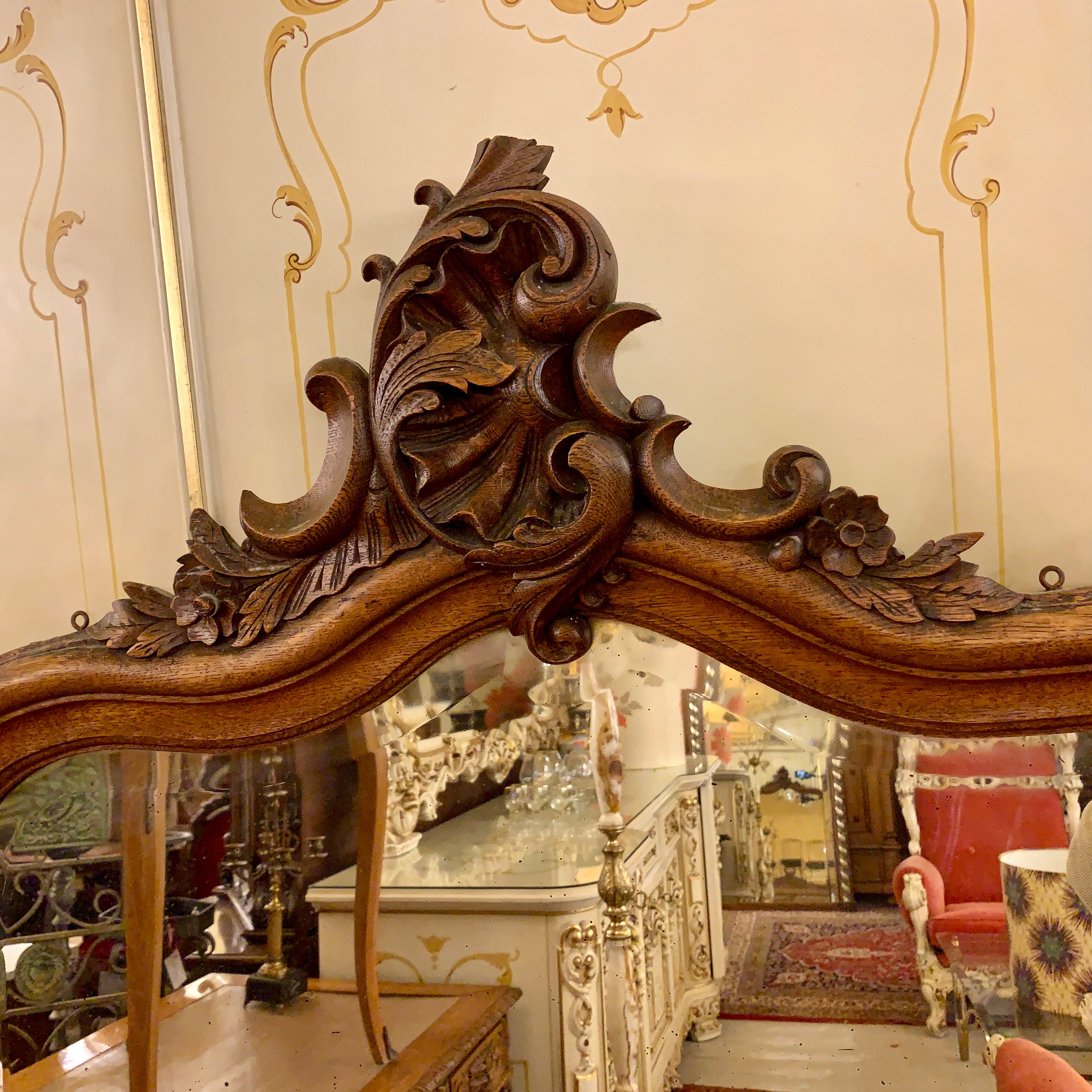 Antique Art Nouveau Oak Mirror - SOLD