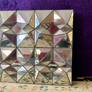 Large Contemporary Mirror with Faceted Glass