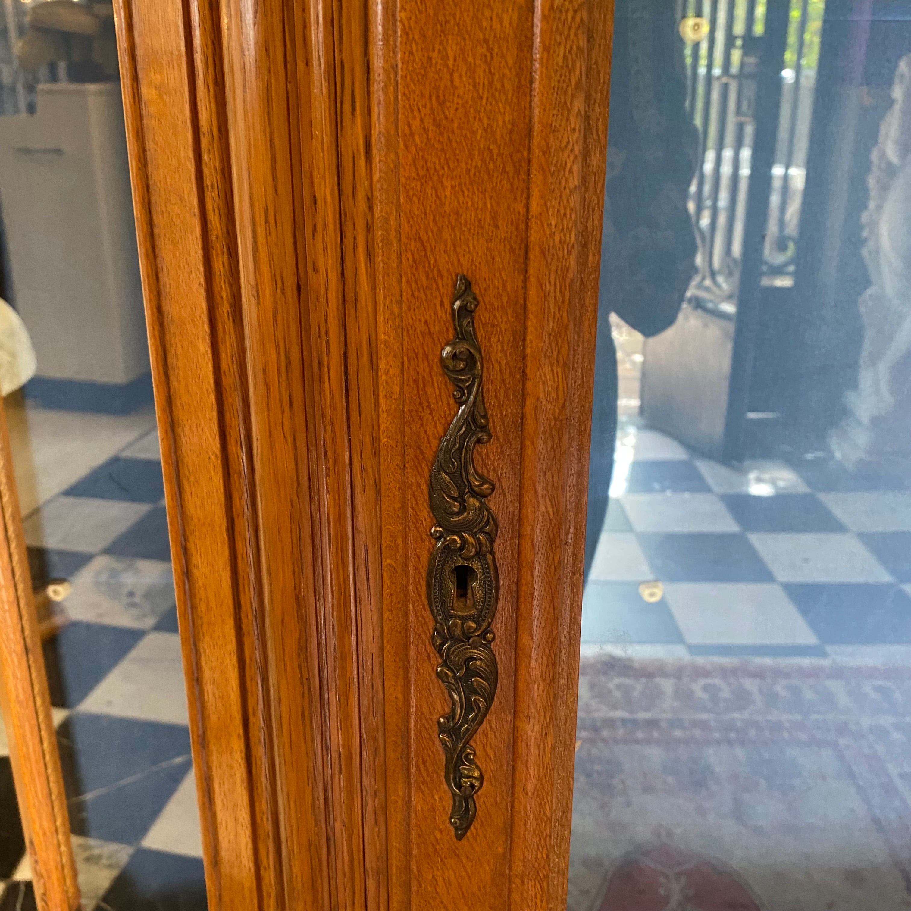 Antique Oak Display Cabinet