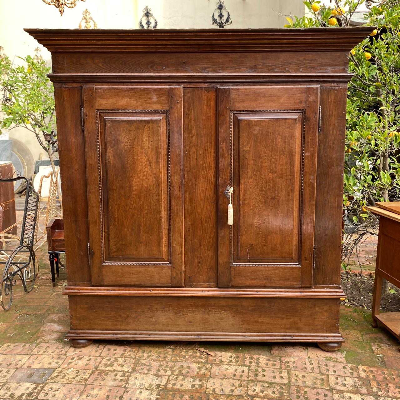 Large and Heavy Antique Oak Cabinet