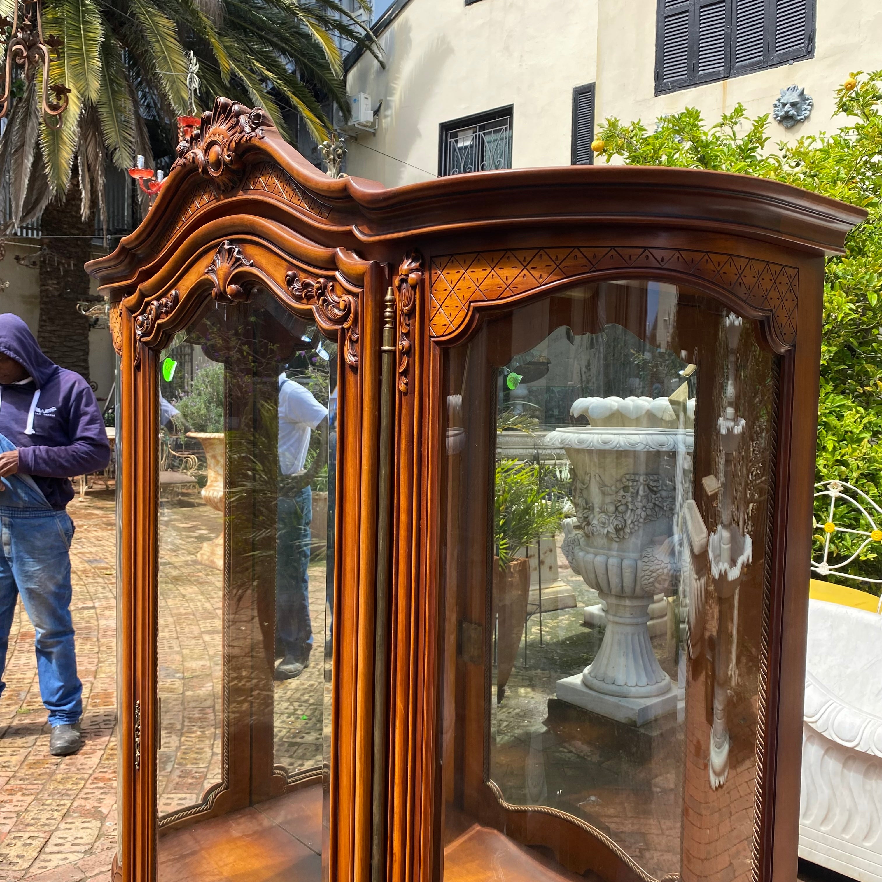 Beautiful Antique Walnut Display Cabinet