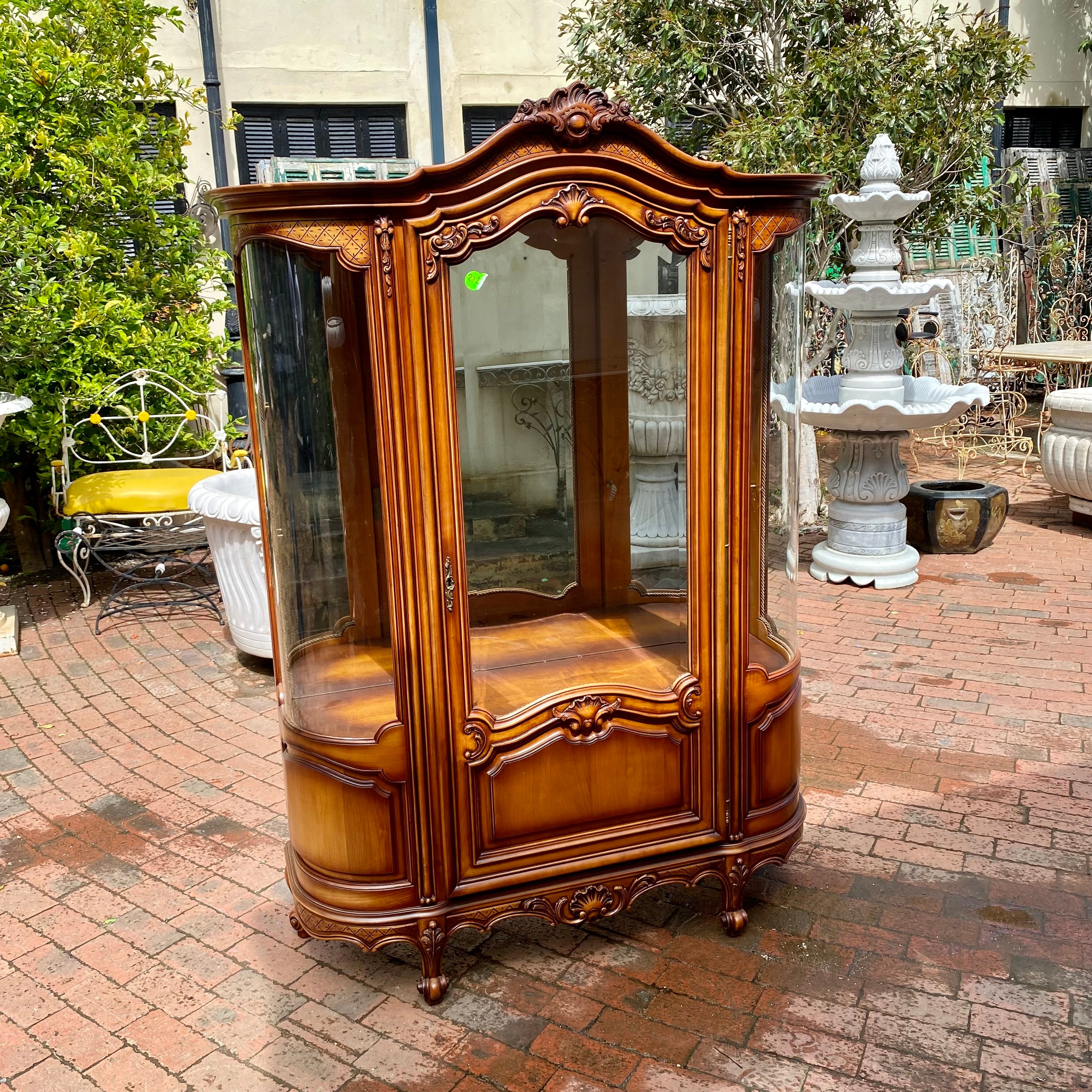 Beautiful Antique Walnut Display Cabinet