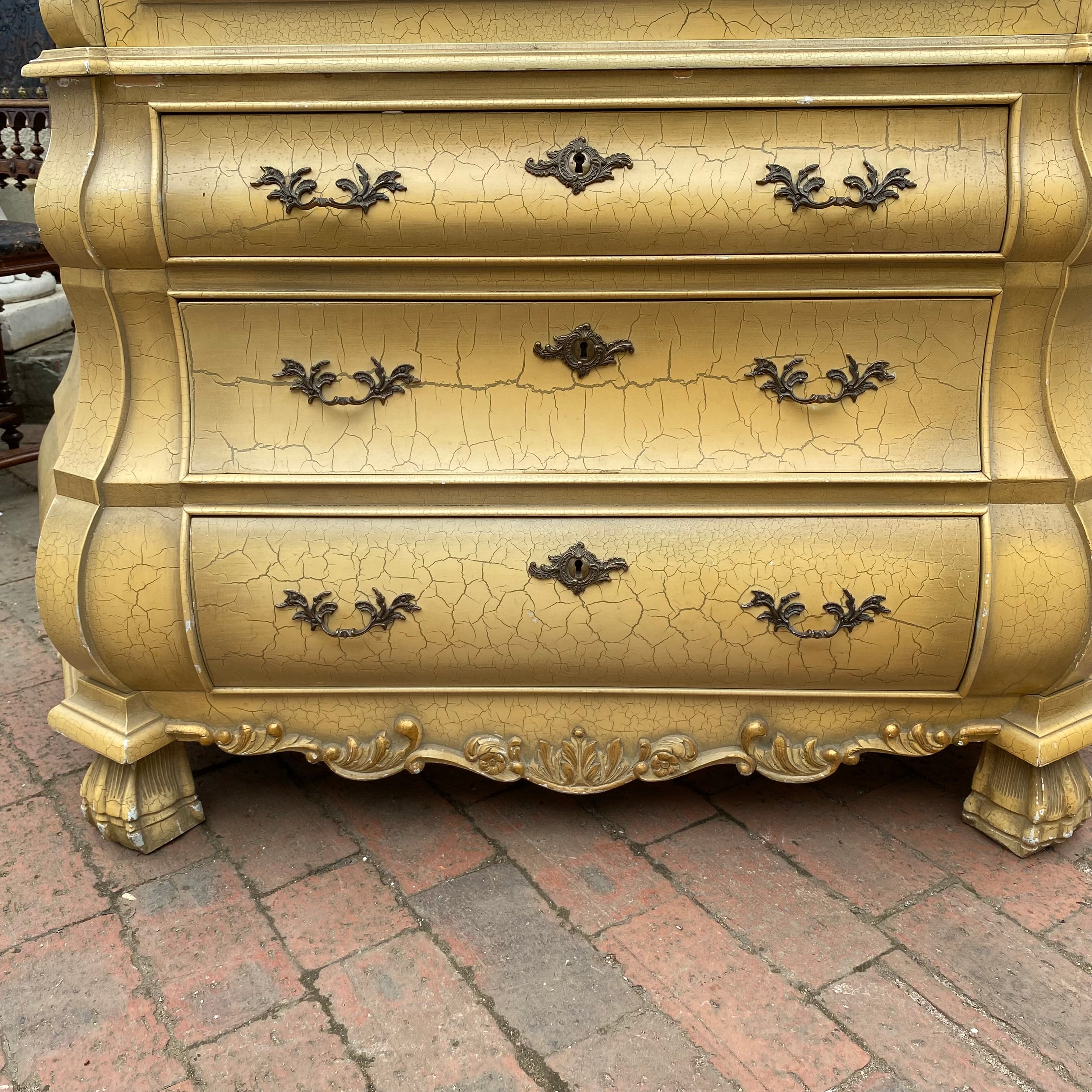 Beautiful Antique Bombe Display Unit