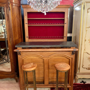 Antique Oak Bar with Stools